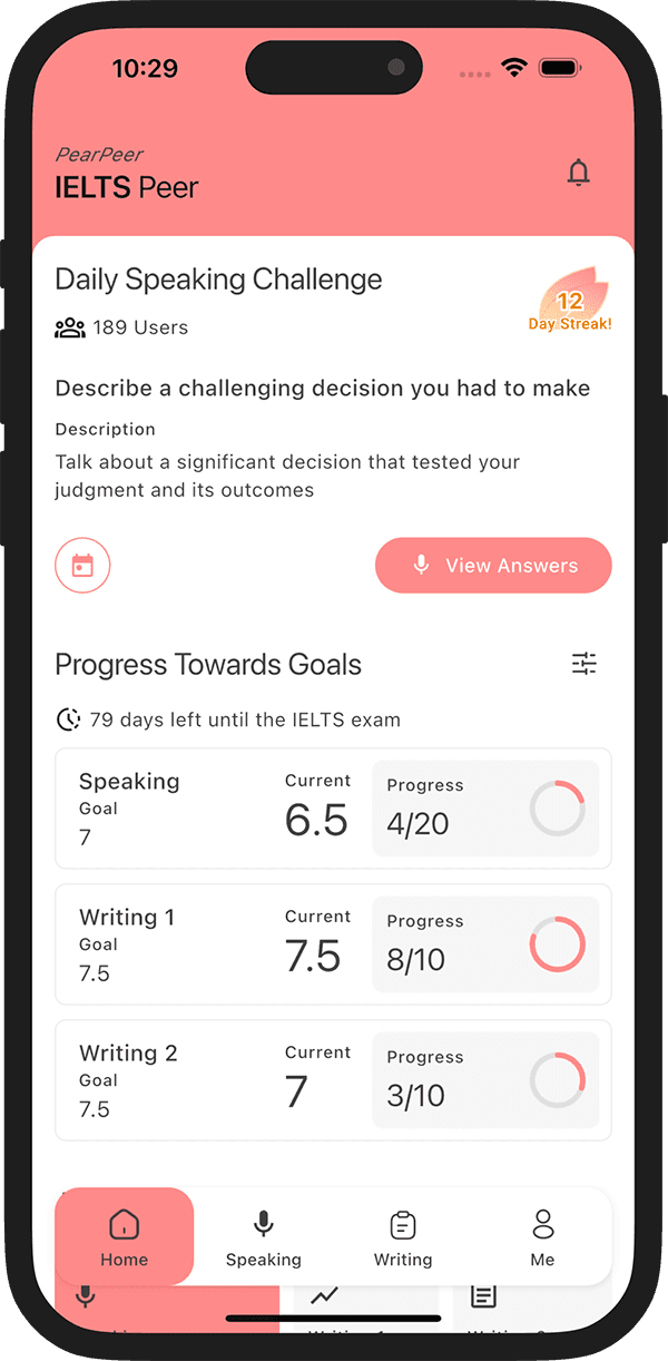 IELTS App Phone Screenshot
