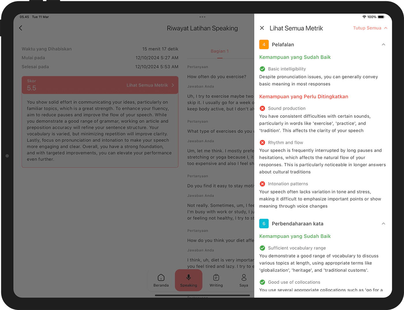 Feedback Mendetail